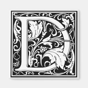 Aimant Initiale décorative "D" de lettre