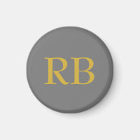 Initiales du monogramme couleur or gris moderne