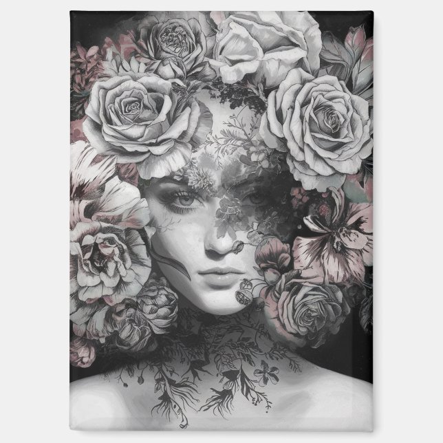 Aimant Inked Blooms: A Tapestry of Surrealism (Recto)