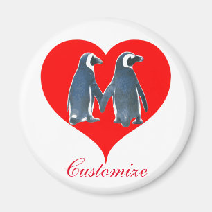 Aimant Inséparables Penguin Couple Red Heart Thunder_Cove
