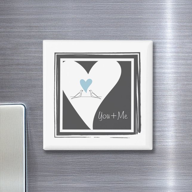 Aimant Inséparables personnalisés Light Blue Heart (Créateur téléchargé)