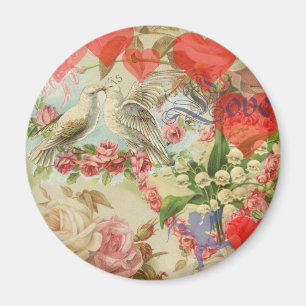 Aimant Inséparables vintage amour du coeur antique