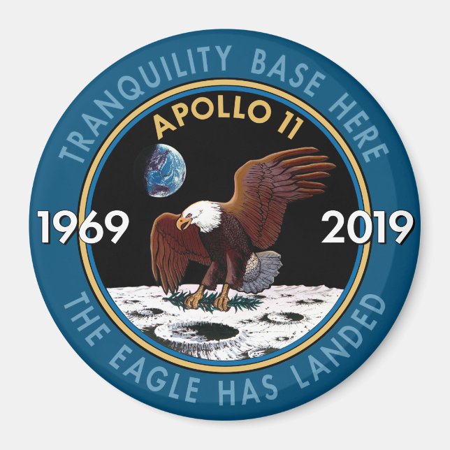 Aimant Insigne de mission du 50e anniversaire d'Apollo 11 (Devant)