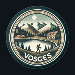 Aimant Insigne des Vosges France<br><div class="desc">Les Vosges dans un style vectoriel. Les Vosges sont une gamme de montagnes moyennes dans l'est de la France,  près de sa frontière avec l'Allemagne.</div>