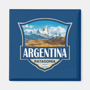 Aimant Insigne Rétro d'Illustration d'Argentine