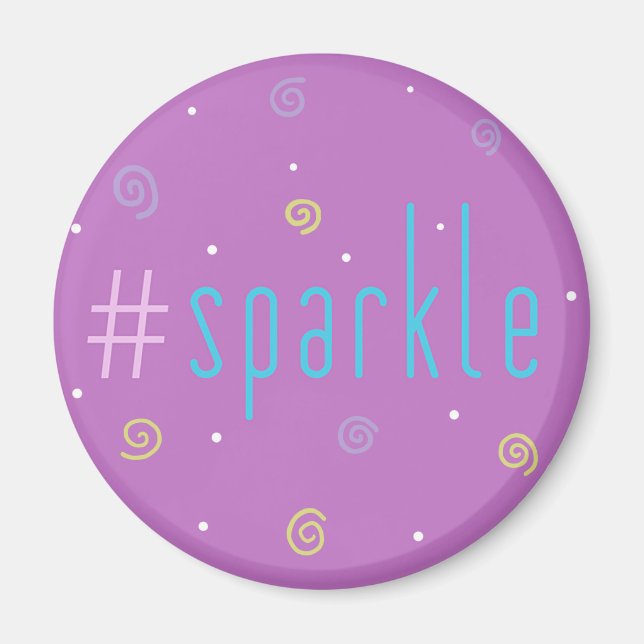 Aimant inspirant - Hashtag rose Mag #sparkle ! (Devant)