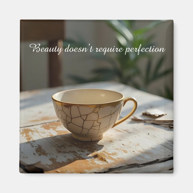 Aimant inspirant tasse à thé cassée (Devant)