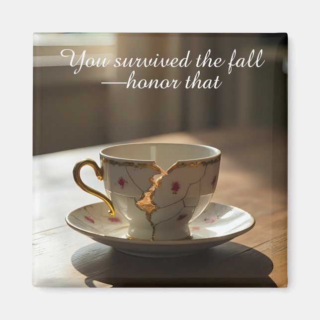 Aimant inspirant tasse à thé cassée (Devant)
