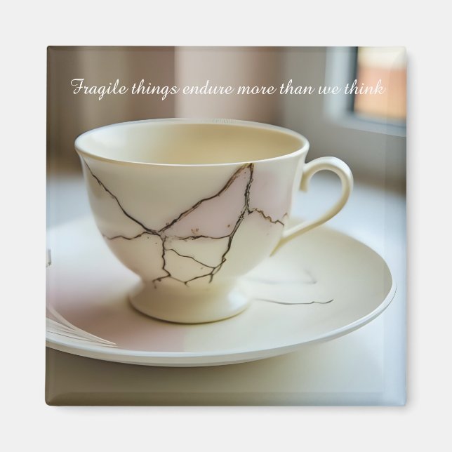 Aimant inspirant tasse à thé cassée (Devant)