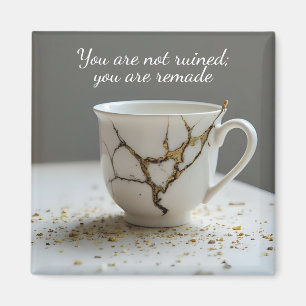Aimant inspirant tasse à thé cassée