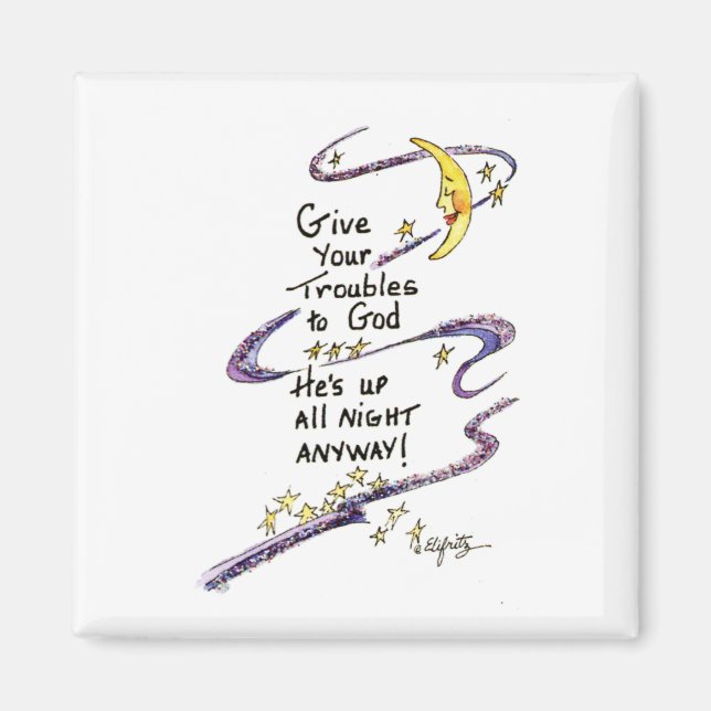 Aimant Inspiration "Donnez vos problèmes à Dieu" (Devant)