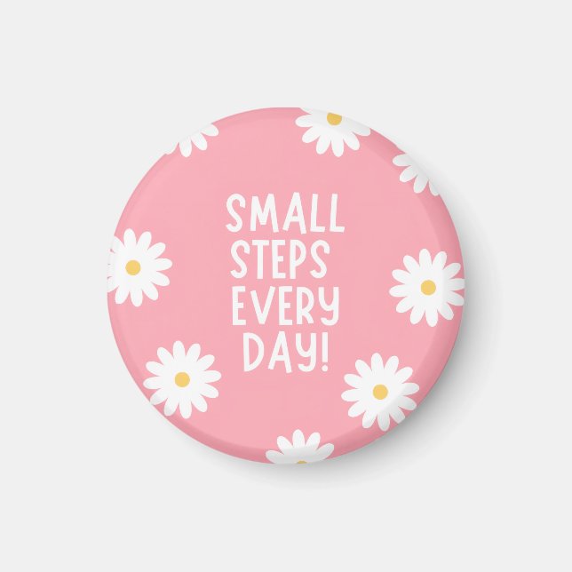 Aimant Inspiration Florale Rose – Petits Pas Chaque Jour (Devant)