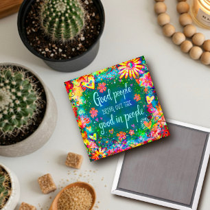 Aimant Inspiration Les Bonnes Personnes Citer Floral Plut