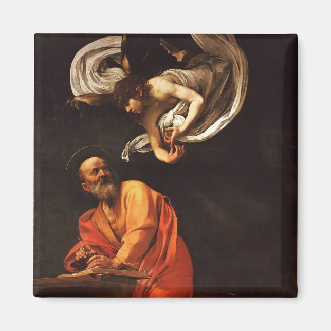 Aimant Inspiration Saint Matthew Caravaggio peinture art (Devant)