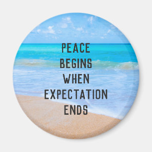 Aimant Inspirational Quote with Tropical Beach Scene
