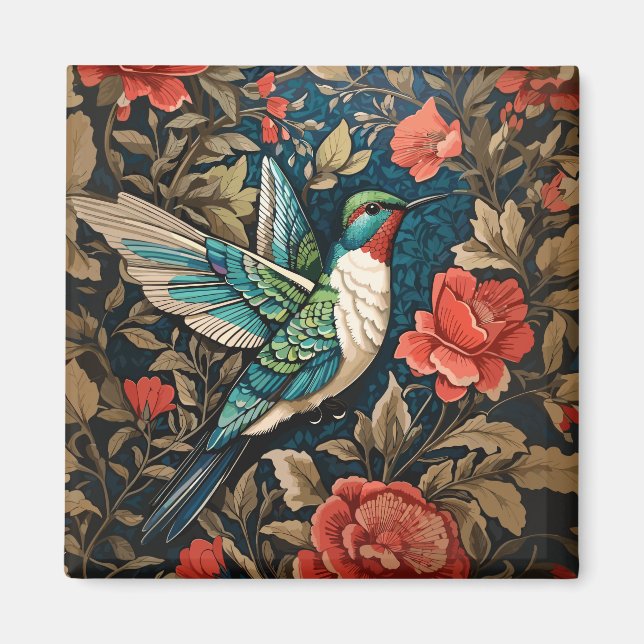 Aimant Inspiré par l'élégant colibri William Morris volan (Devant)