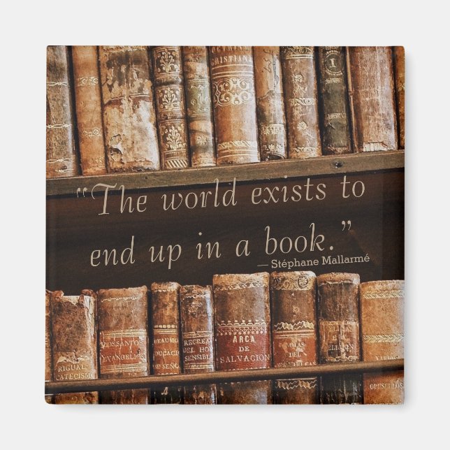 Aimant Inspirer la citation de livre ancien (Devant)