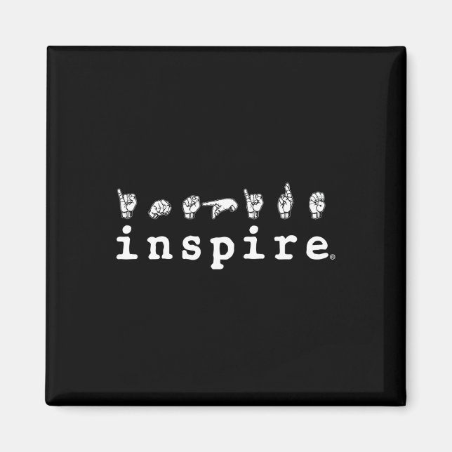 Aimant inspirer la marque ASL American Sign Language Deaf (Devant)