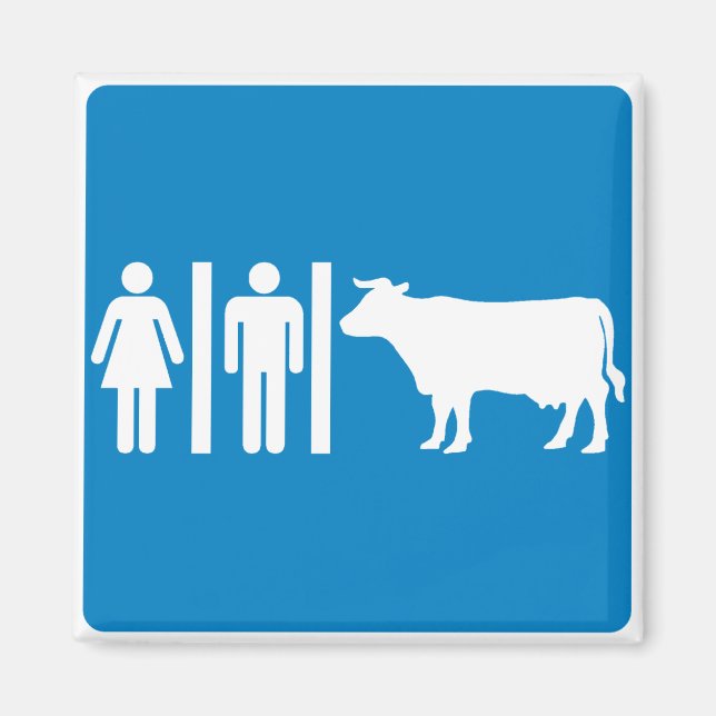 Aimant Installations de toilettes Signe routier humoristi (Devant)