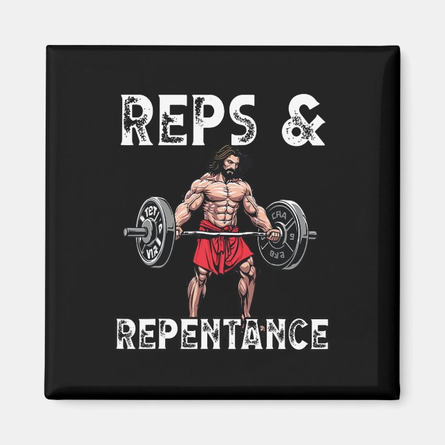 Aimant Instructeur de gym croyances chrétiennes bodybuild (Devant)
