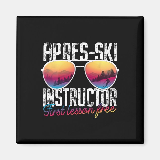 Aimant Instructeur de ski Apres Première leçon Sans Skin  (Devant)