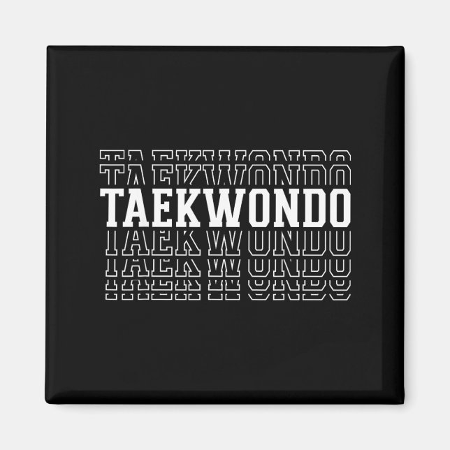 Aimant Instructeur de Taekwondo Coach Texte à couches drô (Devant)