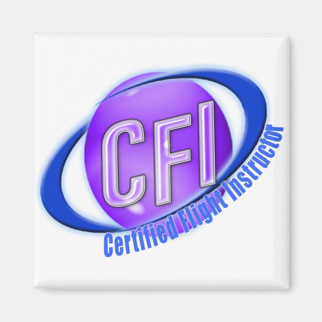 AIMANT INSTRUCTEUR DE VOL CERTIFIÉ DE LOGO DE BORD CFI (Devant)
