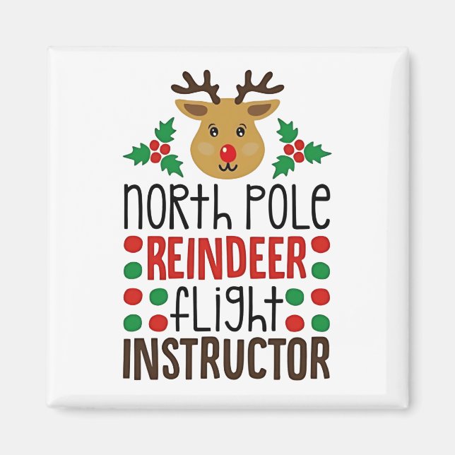 Aimant Instructeur de vol de rennes du pôle Nord Noël  (Devant)