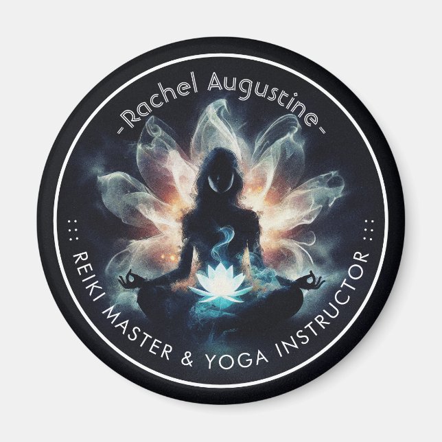 Aimant Instructrice de yoga en position de méditation ent (Devant)