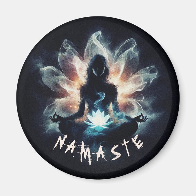 Aimant Instructrice de yoga en position de méditation ent (Devant)