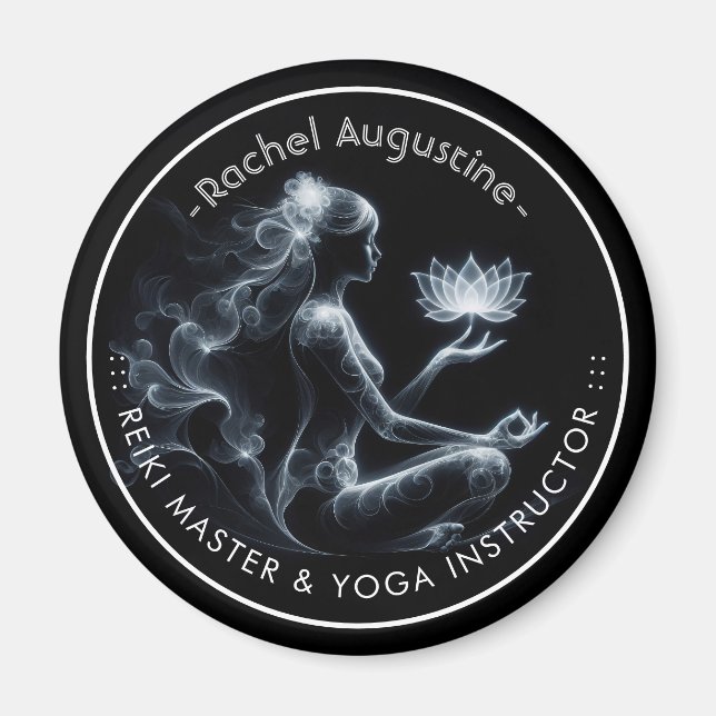 Aimant Instructrice de yoga Lotus Méditation Pose Brume L (Devant)