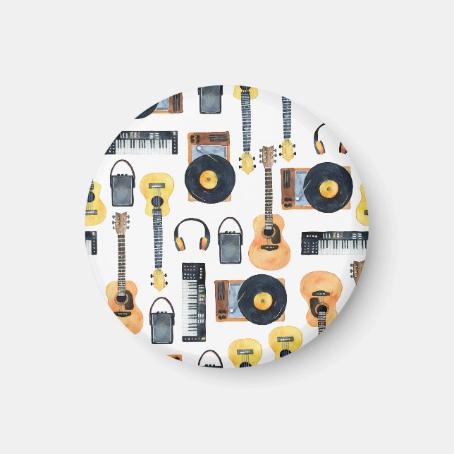 Aimant Instruments de musique : aquarelle transparente (Devant)