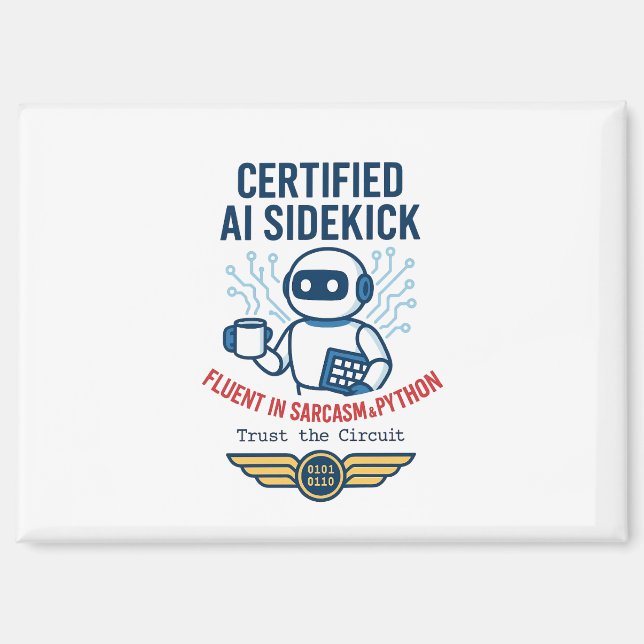 Aimant Intelligence Artificielle Sidekick Drôle Design (Recto)