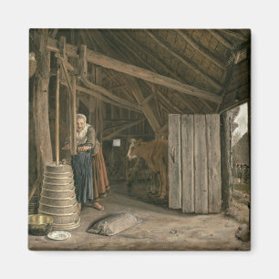 Aimant Intérieur de grange avec du beurre de barattage d