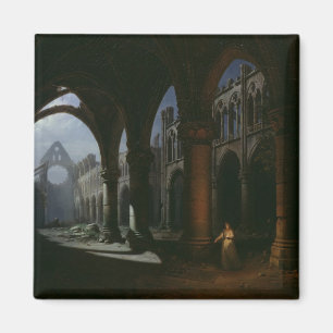 Aimant Intérieur d'une abbaye dans les ruines, 1848