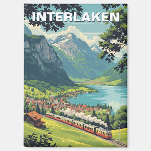 Aimant Interlaken Suisse Travel Vintage