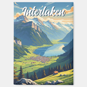 Aimant Interlaken Suisse Travel Vintage