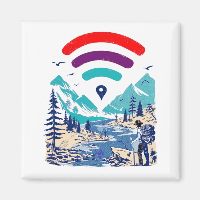 Aimant Internet Explorer, cadeau wifi hommes femmes (Devant)