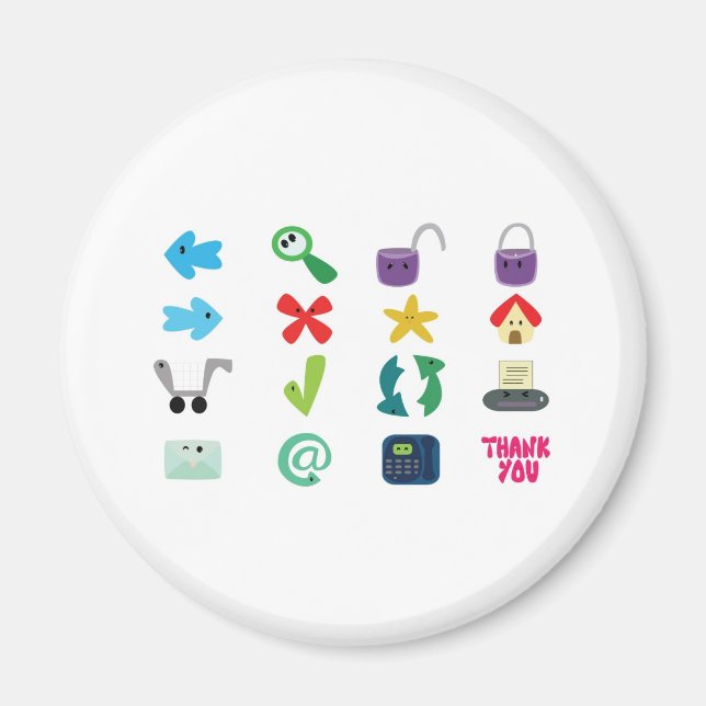 Aimant Internet Icons (Devant)