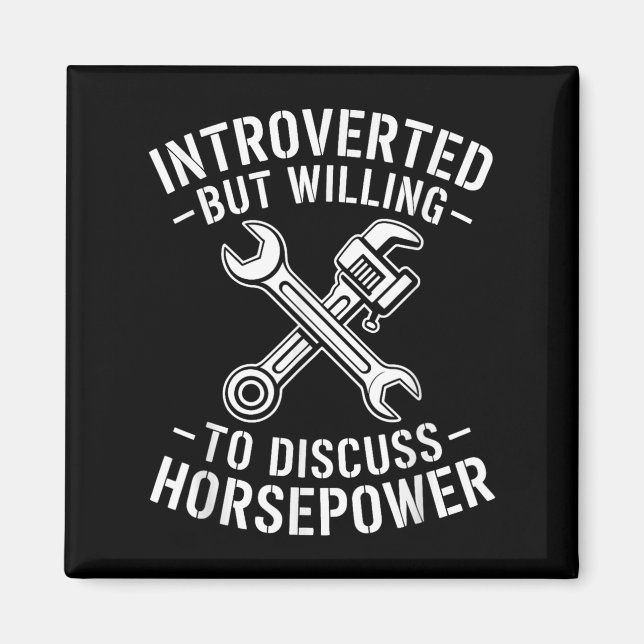 Aimant Introvert Horsepower Cote Humour mécanique de clé (Devant)