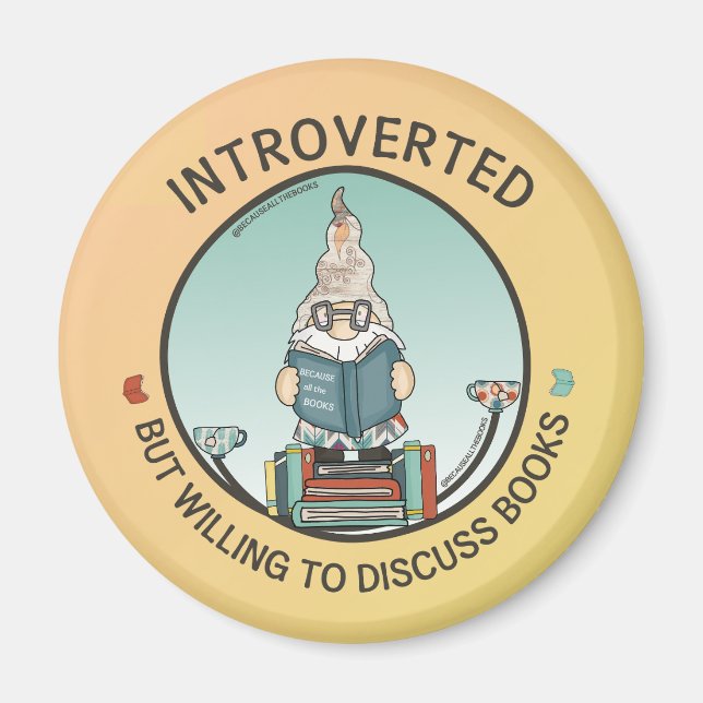 Aimant Introverted Mais Prêt À Discuter Des Livres (Devant)