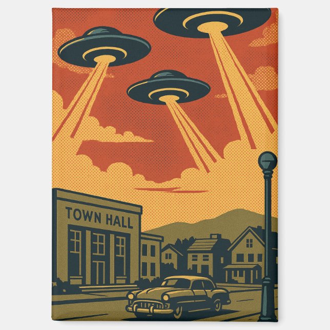 Aimant Invasion Alien Pop Art MCM (Recto)
