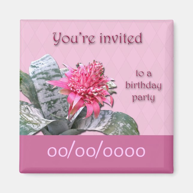 Aimant Invitation de fête d'anniversaire Enregistrer la d (Devant)