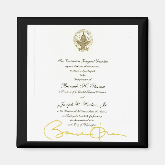Aimant Invitation officielle de signature Obama (Devant)