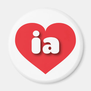 Aimant Iowa coeur rouge - J'aime ia