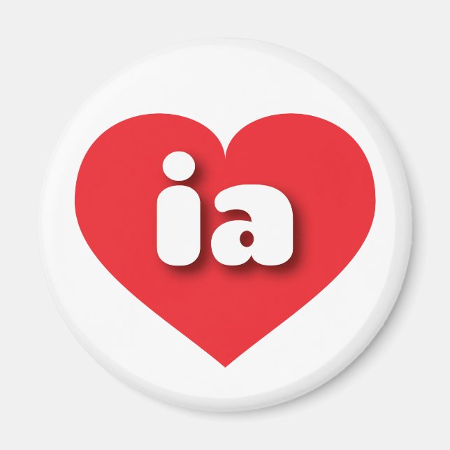 Aimant Iowa coeur rouge - J'aime ia (Devant)