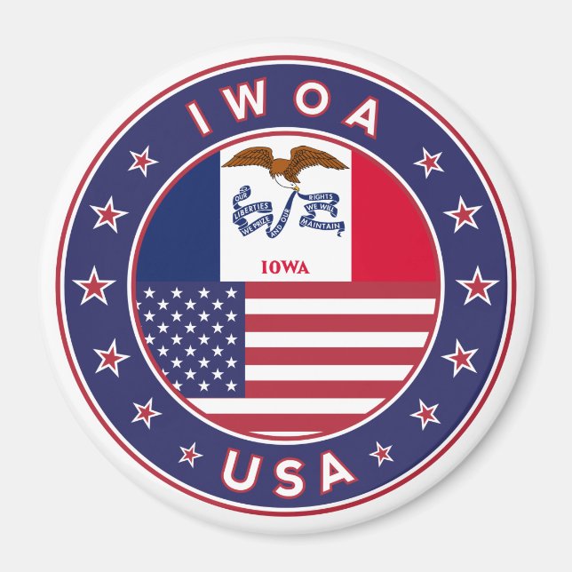 Aimant Iowa, Iowa autocollant, sac, horloge (Devant)