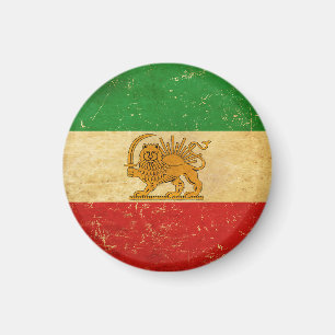 Aimant Iran Drapeau Lion et Sun Shah de l'Iran Drapeau ma