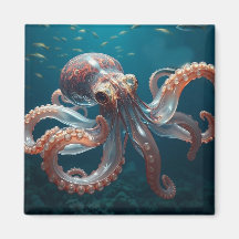 Iridescent Glass Octopus Art | Deep Sea Life