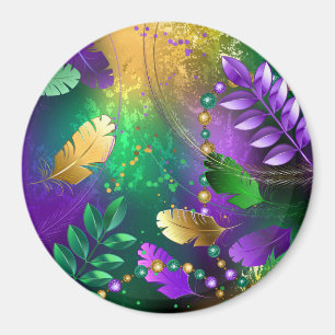 Aimant Iridescente mardi gras arrière - plan avec perles